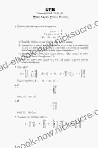 Matrix Algebra (Econometric Exercises 1)