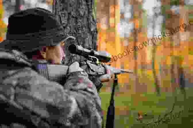 A Hunter Aims His Rifle At A Distant Target, The Wilderness Stretching Out Before Him. The Adventures Of The Mountain Men: True Tales Of Hunting Trapping Fighting Adventure And Survival