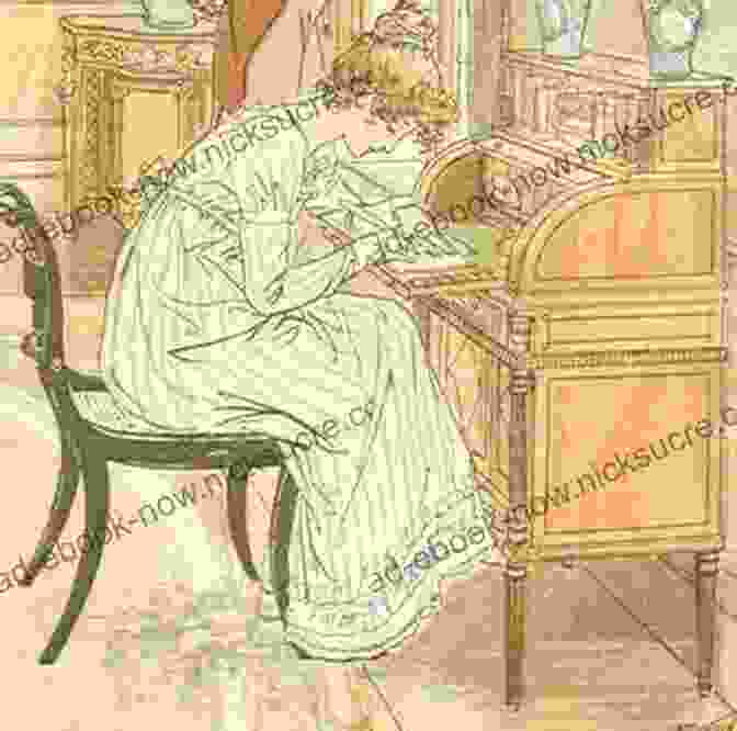A Young Jane Austen Sitting At A Desk, Writing Jane Austen: A Life Claire Tomalin