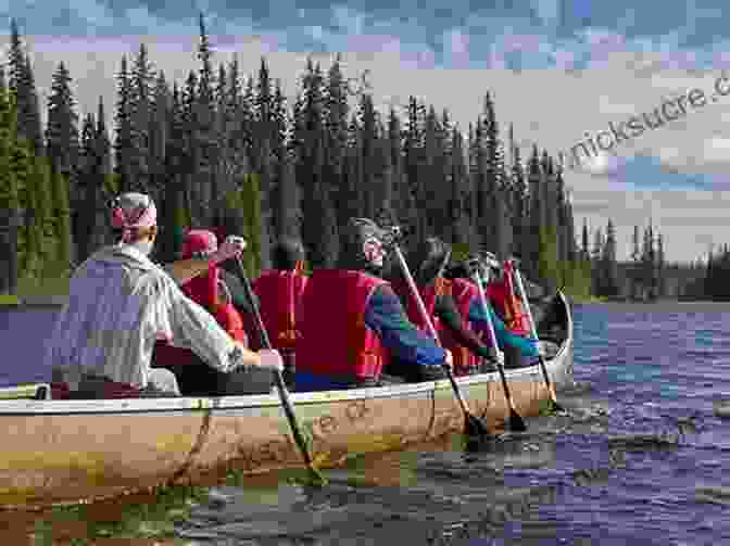 Image Of A Group Of Voyageurs Paddling A Canoe Trail To The Interior (Rm Patterson Collection)